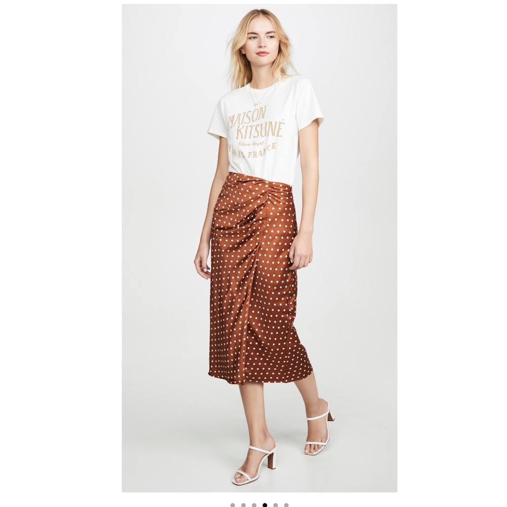 J.O.A Twist Detail Overlap Skirt. Color: Rust. Size: S